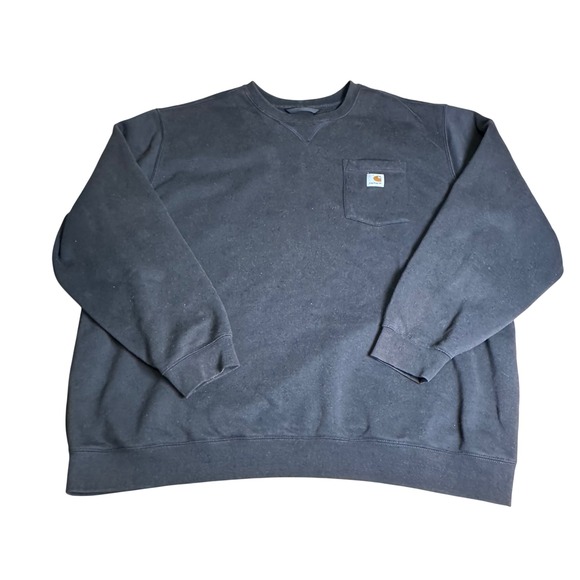 Carhartt Other - Carhartt Mens 3XL Loose Fit Crewneck Sweatshirt Black Pocket Fleece Heavyweight